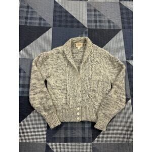 Vintage Designer 70s Amita Light Knit Wool‎ Shawl Collar Cardigan Womens Sz L